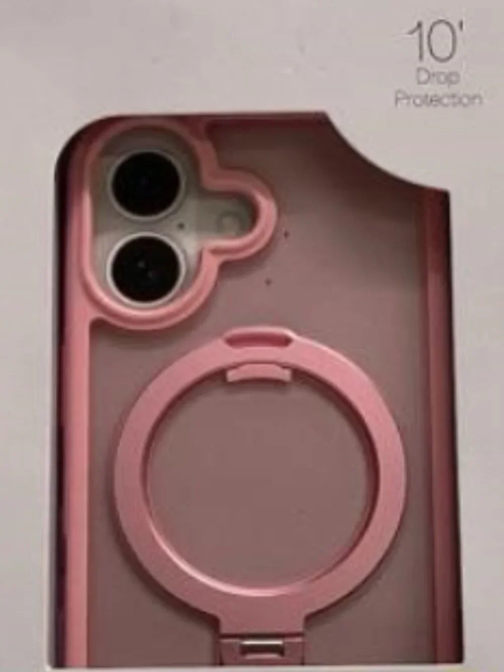 Onn MagSafe iPhone 17 Case with Rotating Kickstand, Chalk Pink